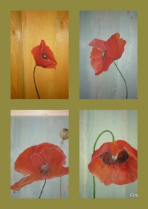 poppies wood room divider on a 